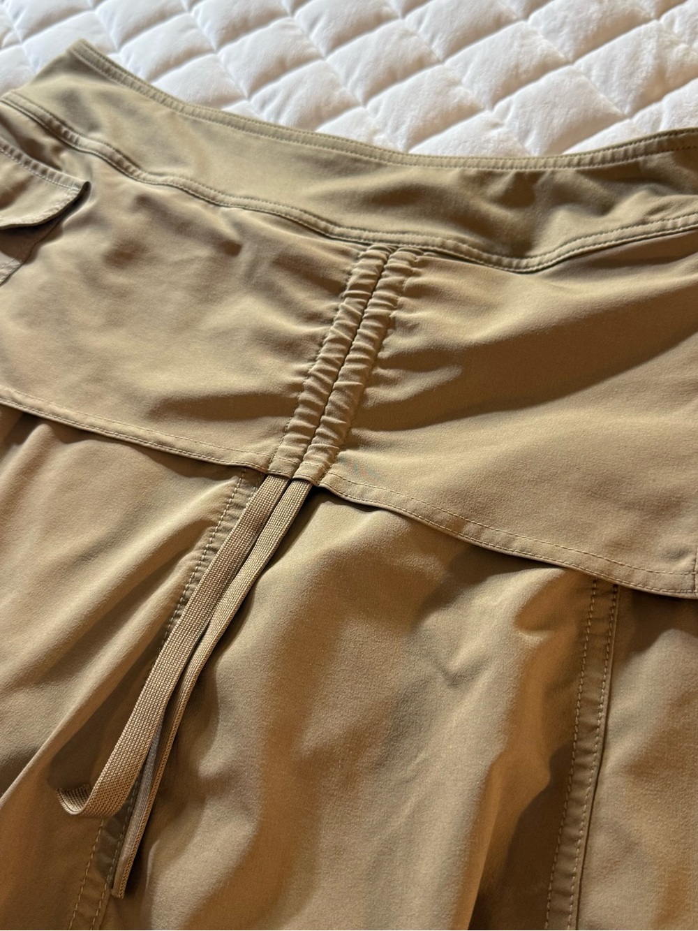 ATHLETA Wherever Skort Khaki Ruched Active Golf Tennis Skirt Size 6 219056
